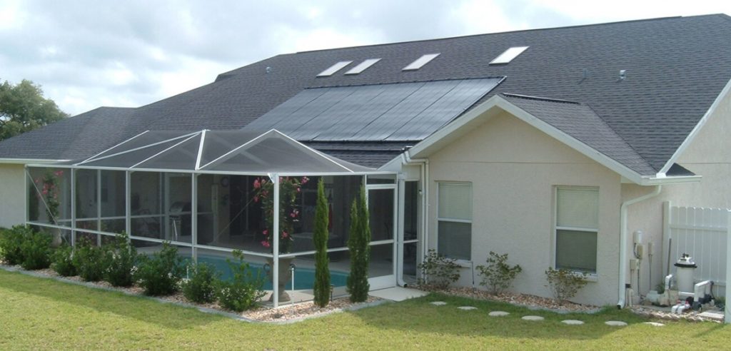 Solar Roof Panels on Single-Family Home