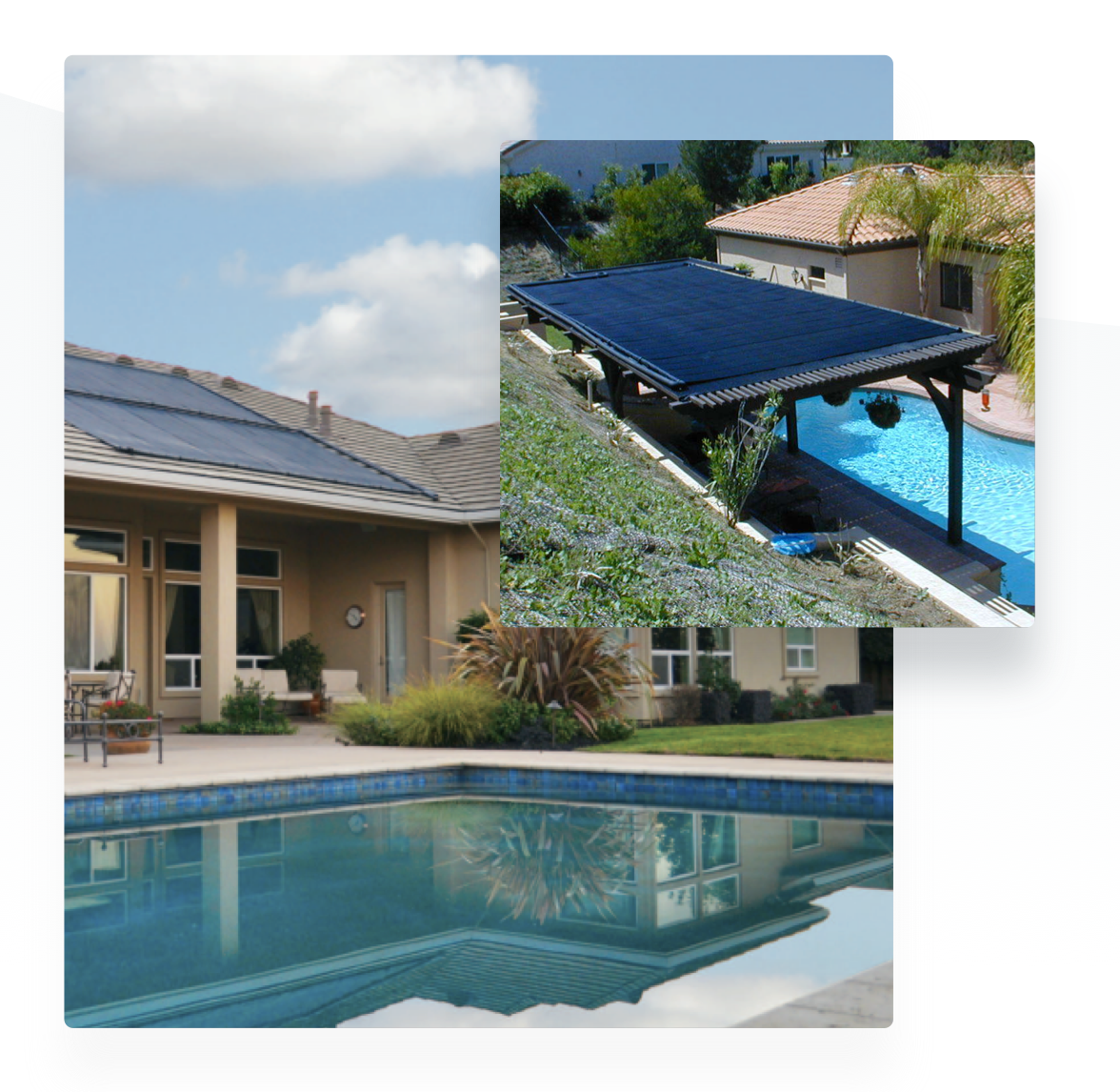 Paneles solares para piscinas en el tejado